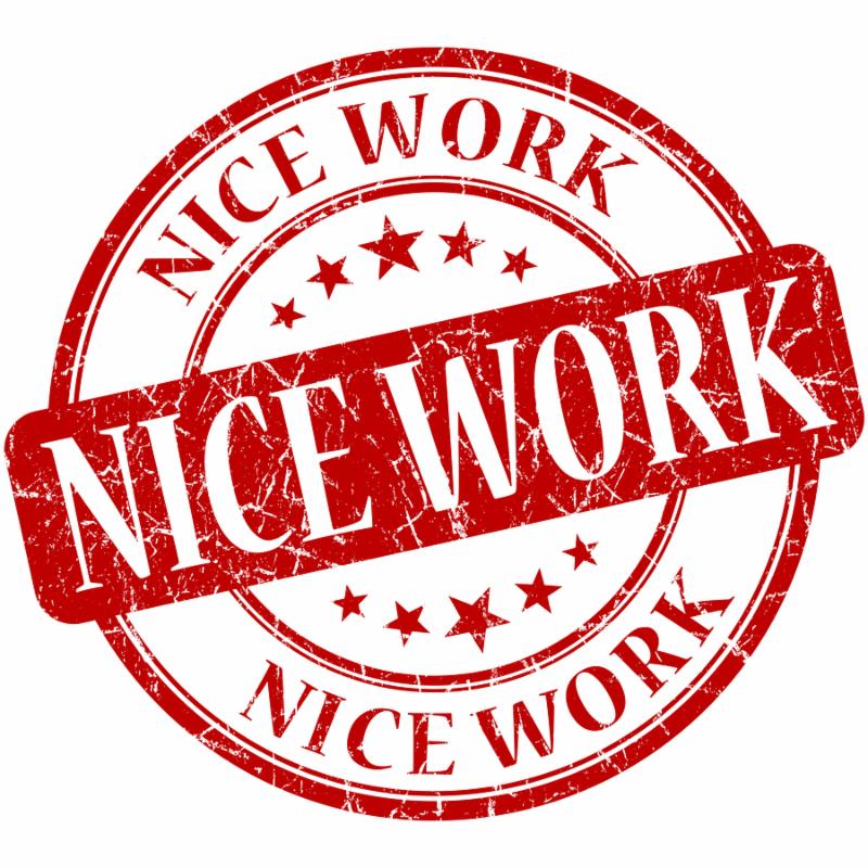 Nice work red round grungy vintage rubber stamp