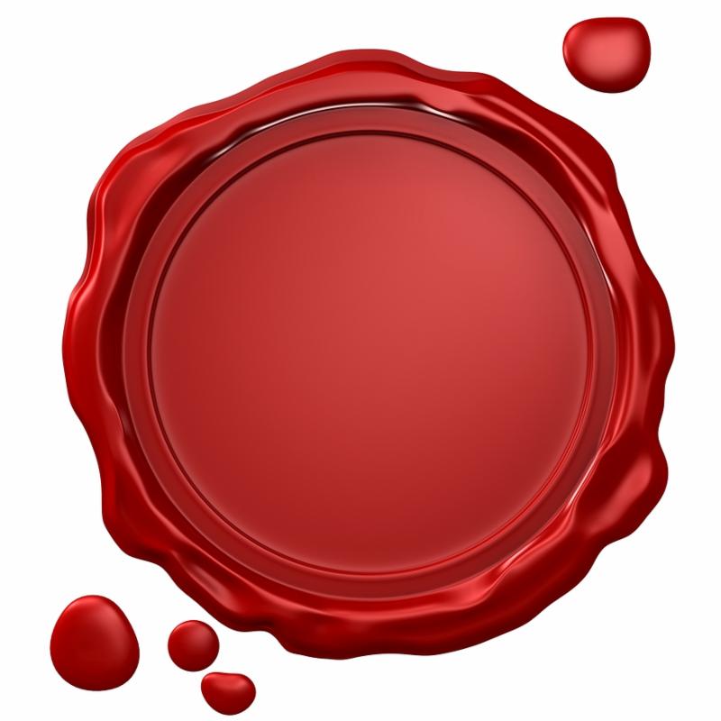 Wax seal with blank field  3D rendered illustration 