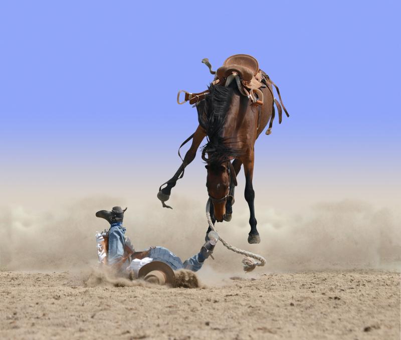 Another Cowboy Bites the Dust isolated with clipping path