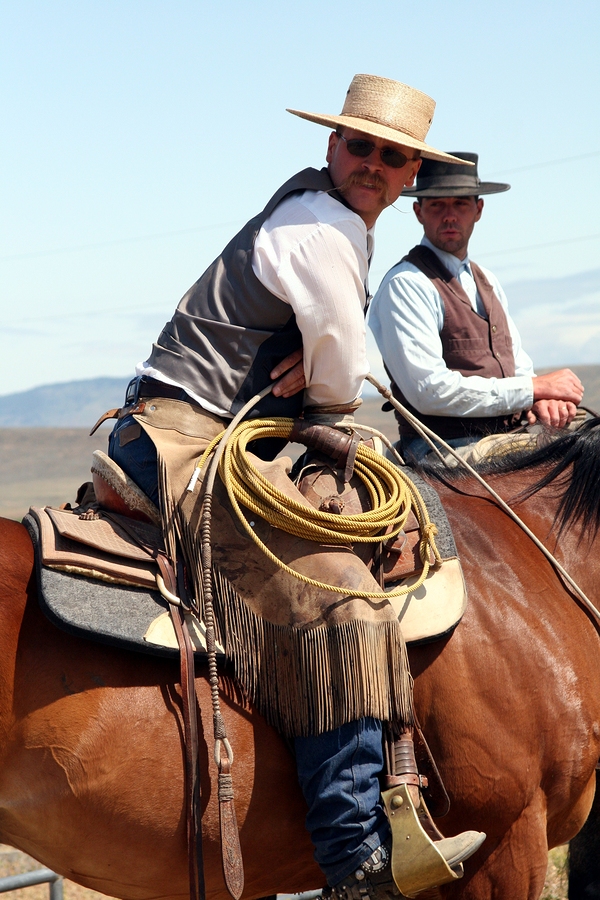 waiting to start the branding with the cows
