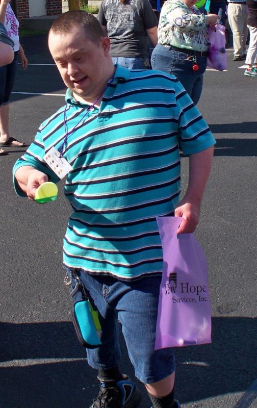 Keith in spoon race