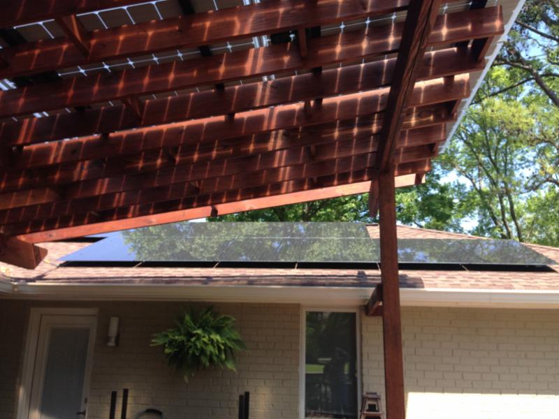 Residential solar covered porch