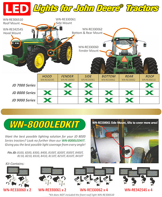 WN-8000LEDKIT for John Deere Tractors