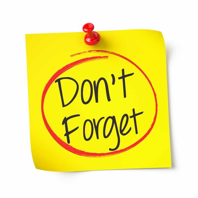 Don t forget Reminder Yellow Post-it Note with Red Push Pin 3D Render