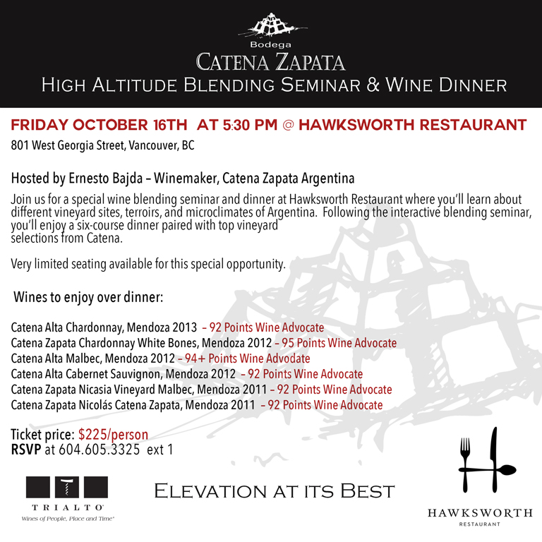 Catena Hawksworth Dinner