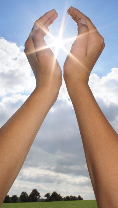sun in hands