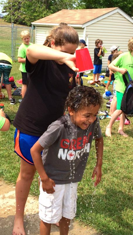 Cooling down on a hot Friday afternoon.