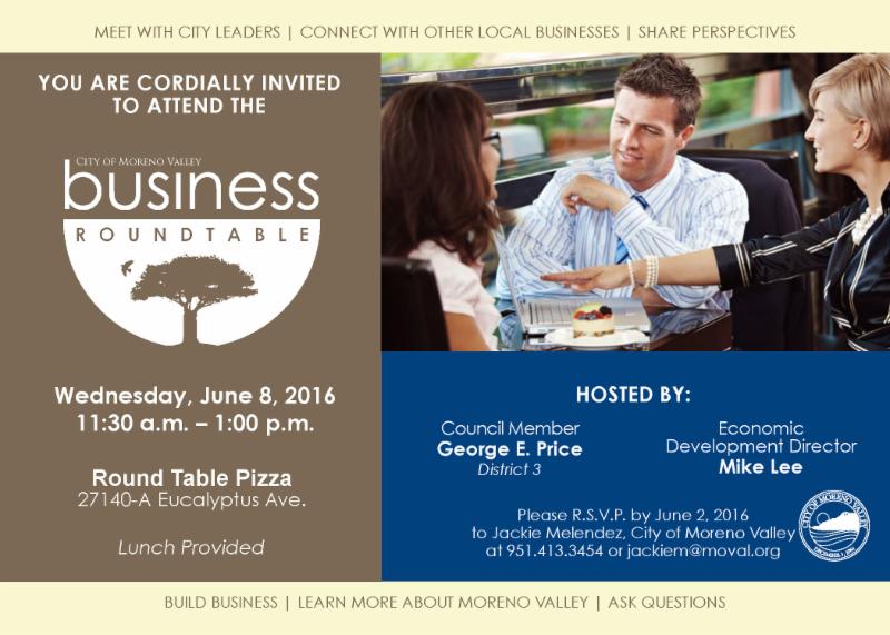 City Of Moreno Valley Economic Development News District 3 Business Roundtable