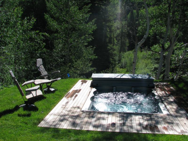 Hot tub in trees