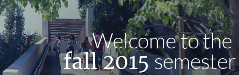Welcome to the fall 2015 semester