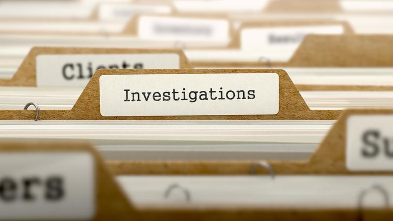 Investigations Concept. Word on Folder Register of Card Index. Selective Focus.