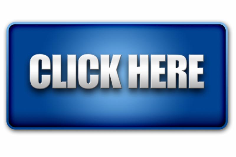 Click Here 3d blue button isolated on white background - UI interface website design element