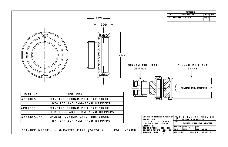 Dunham Bar Pull Adapter