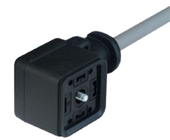 Hirschmann Din 43650 Form A Molded_ 3 Poles _ Ground_ 10 A_ PVC Gray_ 5 Meter