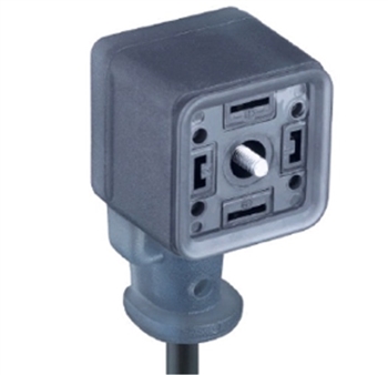 Hirschmann Din 43650 Form A_ 24V LED_ Recovery Diode_ 2 Poles _ 2 Ground_ 6 A_ PUR Black_ 2 Meter