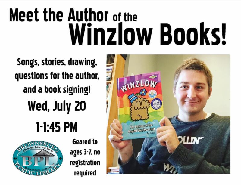 meet the author of the winzlow books wednesday july 20 1 pm