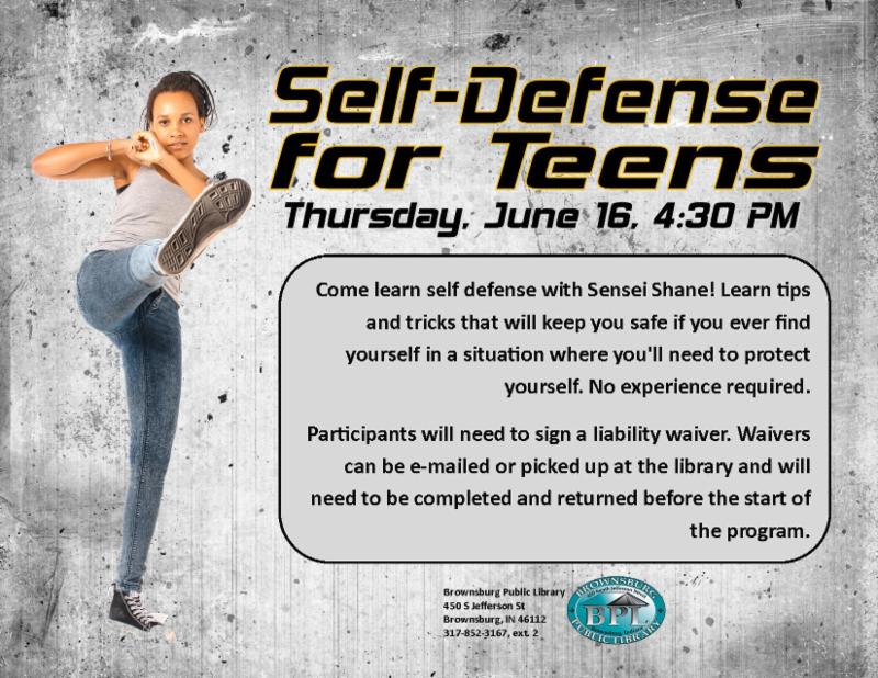 self defense for teens thursday june 16 4_30 pm