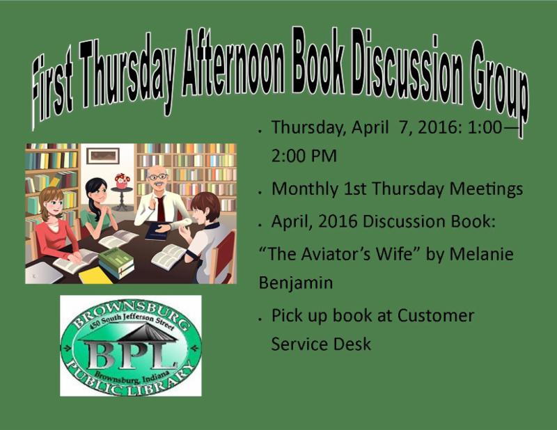first thursday afternoon book discussion group