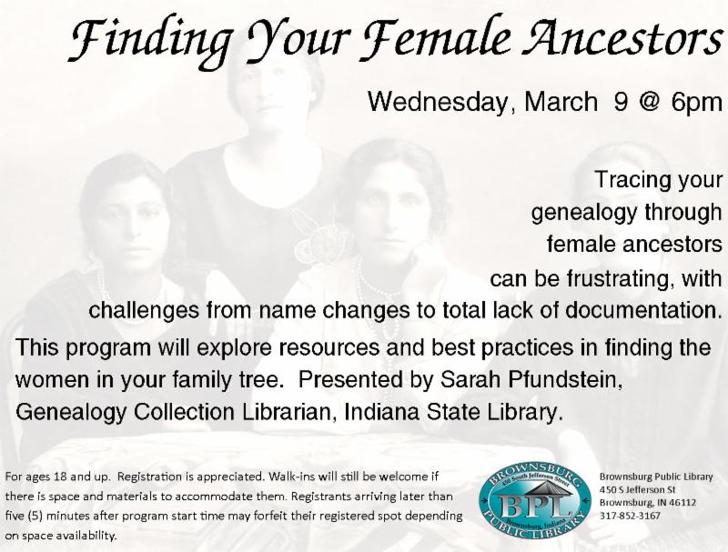 Finding Your Female Ancestors