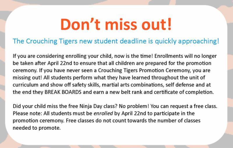 Crouching Tigers Free Class