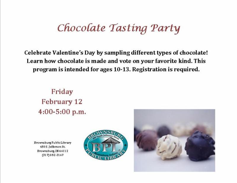 chocolate tasting party friday february 12 4 pm