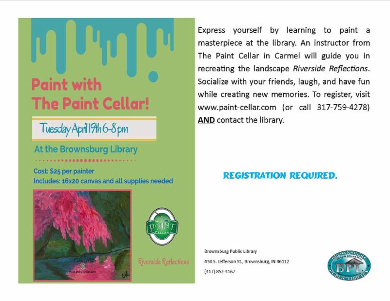 Paint with the Paint Cellar Tuesday April 19 6-8pm
