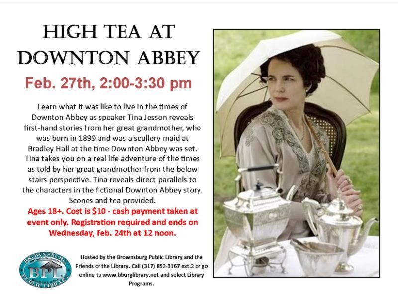high tea at downton abbey february 27 2 pm