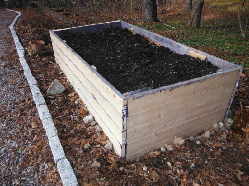 Each of our new beds is 32 square feet and raised 30 inches above the surrounding ground