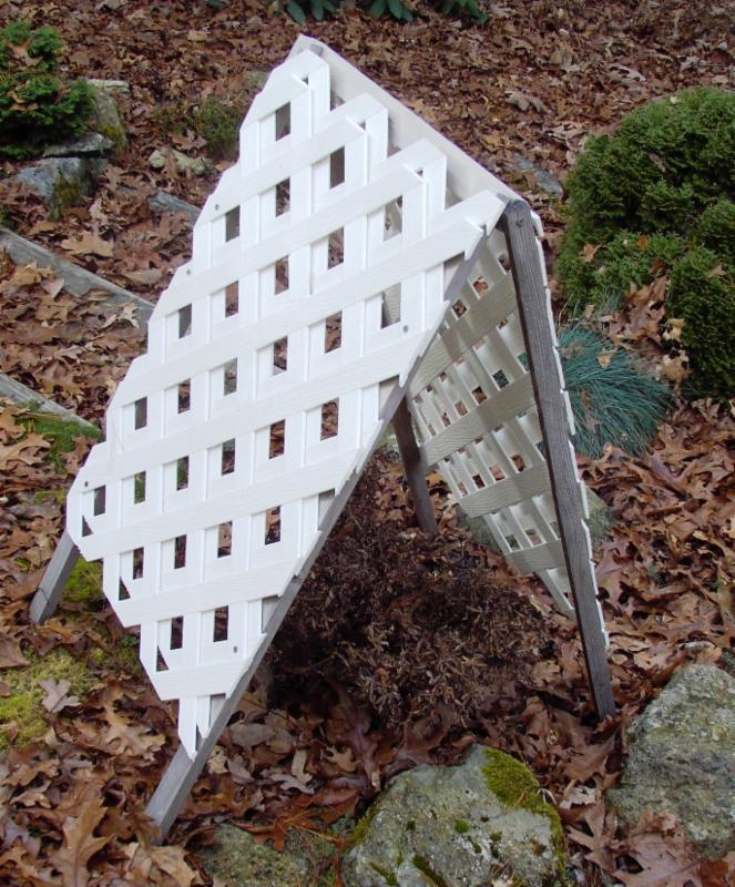 A simple lean-to can protect newly planted shrubs from winter snows