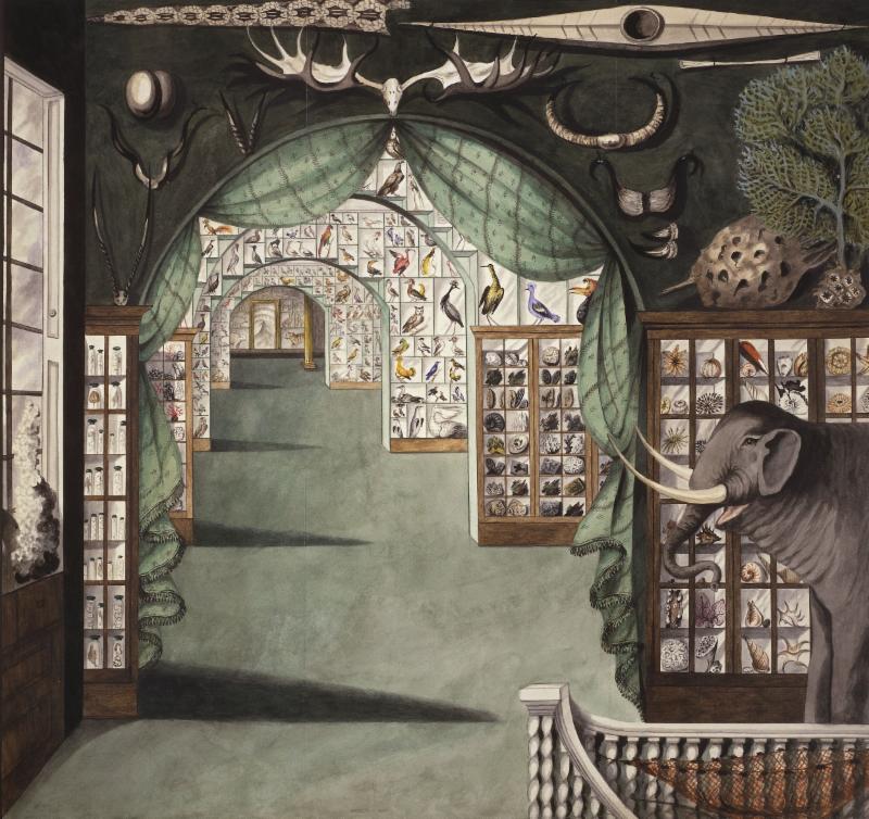 Sarah Stone, Interior of Leverian Museum: View as It Appeared in the 1780's, as copied in 1835 watercolour.  British Museum. 