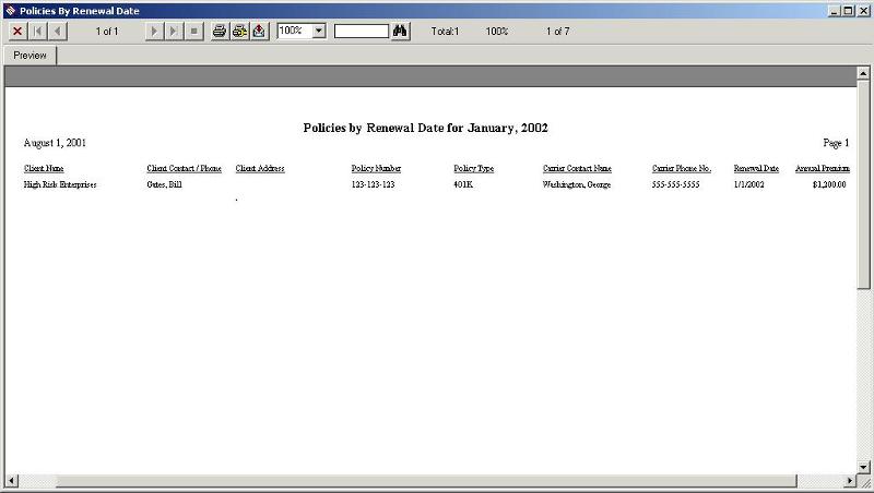 Report Policies by Renewal Date SS