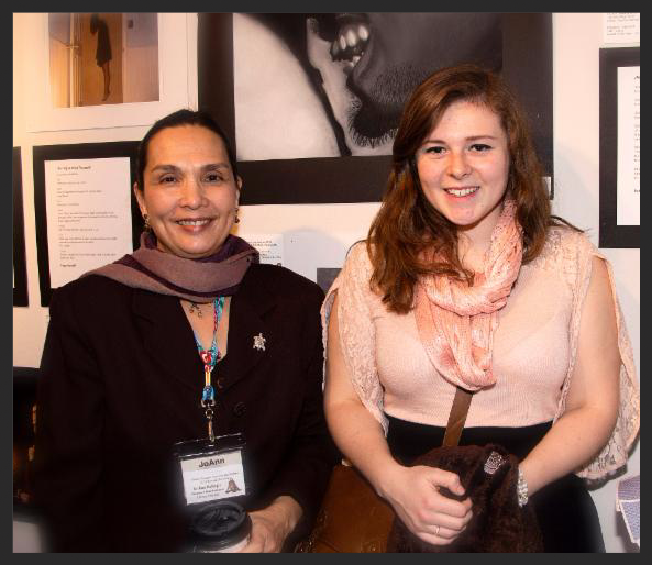 Delaware Poet Laureate JoAnn Balingit with Katie Hauser of Ursuline Academy