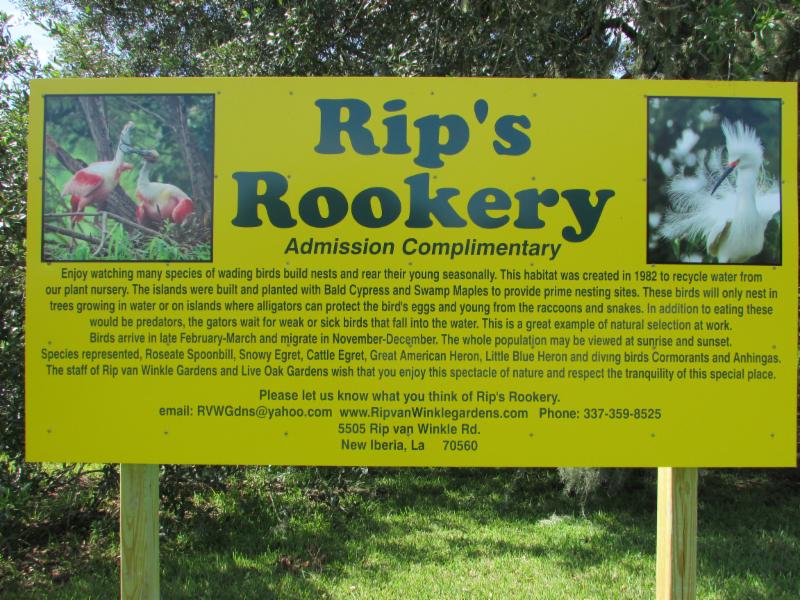 Rip's Rookery Sign