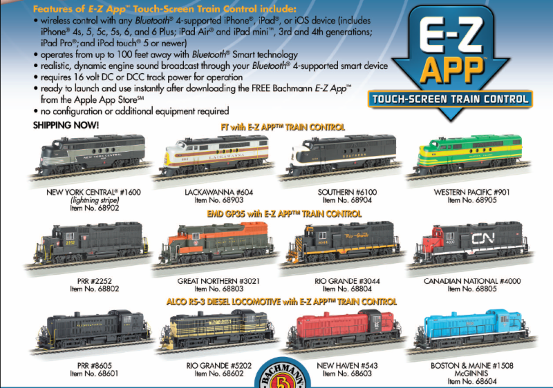 bachmann ez app trains