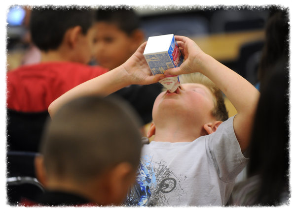 boy drinking milk