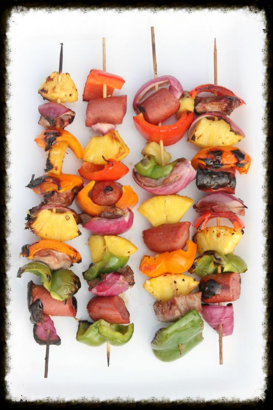 FRUIT AND SAUSAGE KEBOBS