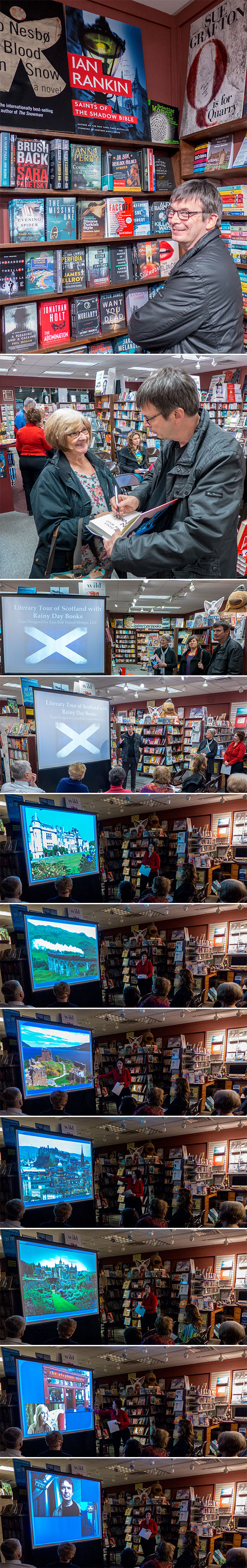 Ian Rankin at our Literary Tour of Scotland Multimedia Presentation at Rainy Day Books 02012016