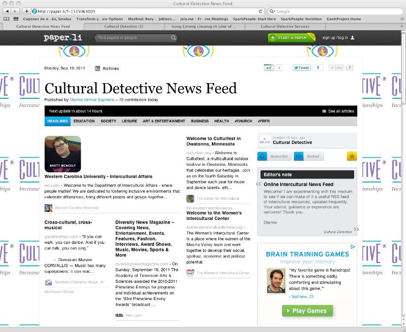 screen shot of CD news feed