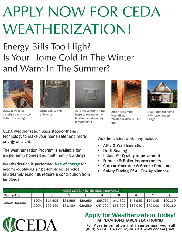 Apply for CEDA Weatherization