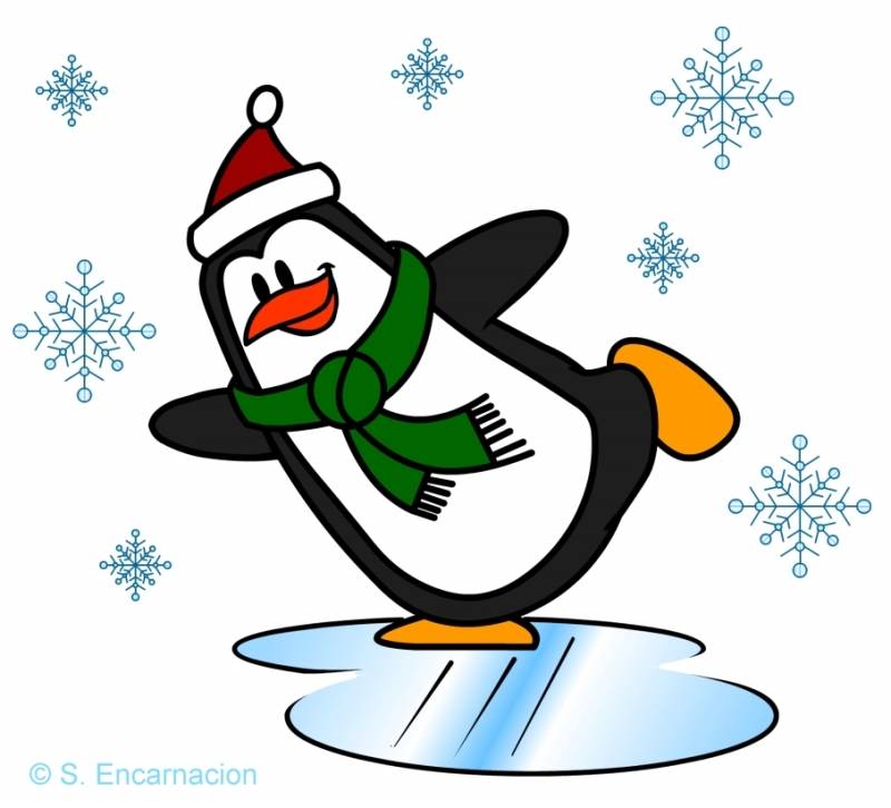 Ice skating penguin