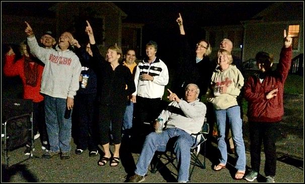 Neighbors viewing the eclipse