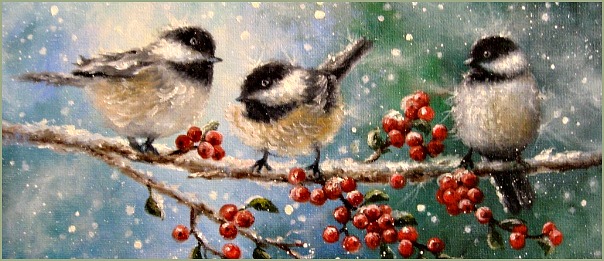 Chickadees in the Snow