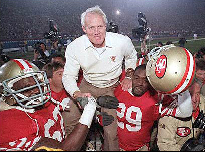 Bill Walsh on shoulders