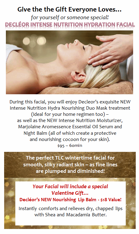 New Decleor Intense Nutrition Hydration Facial!
