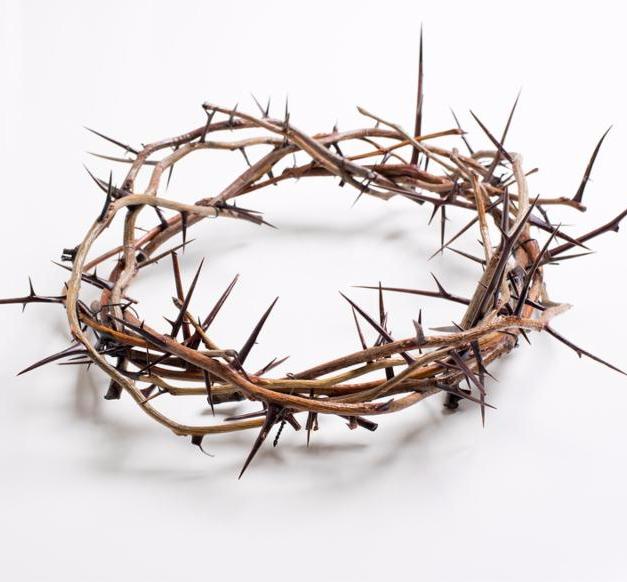 Crown of thorns on a white background Easter religious motif commemorating the resurrection of Jesus- Easter