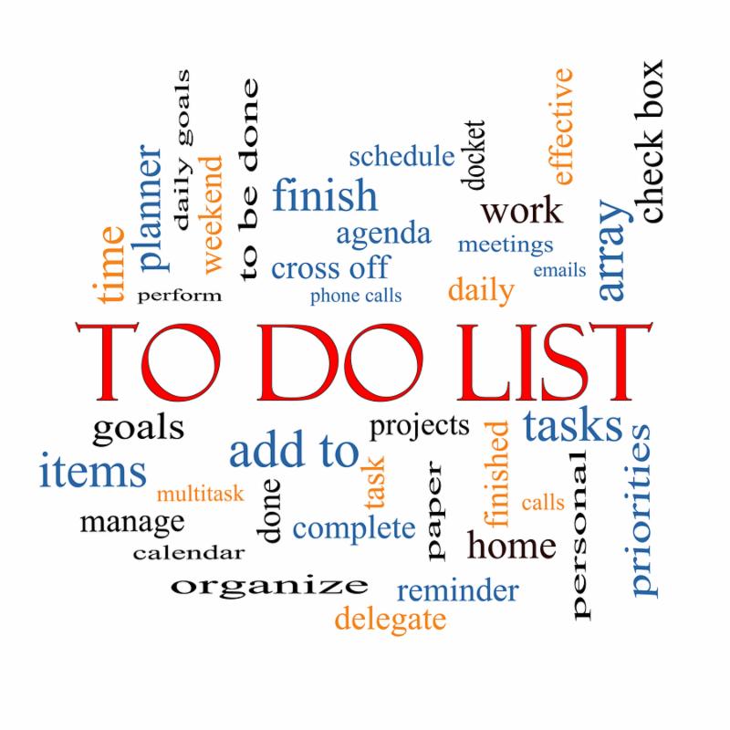 To Do List Word Cloud Concept with great terms such as tasks projects check box and more.