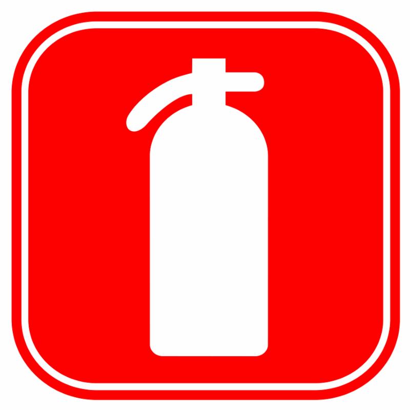Fire extinguisher sign isolated on white background