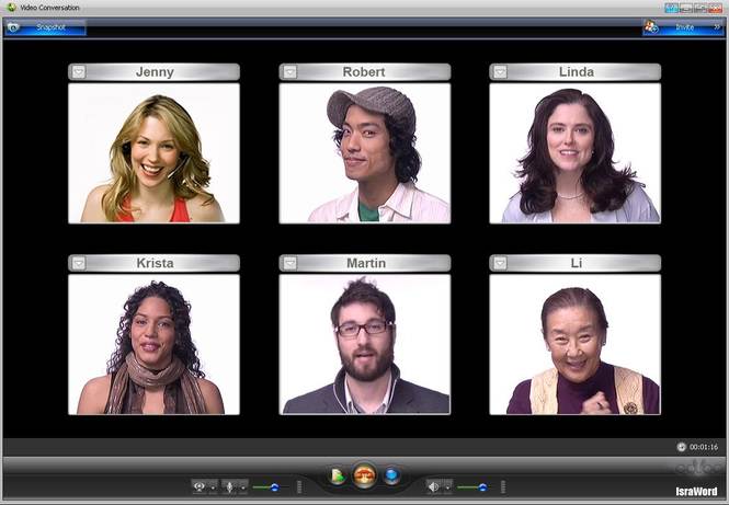 computer screen with six chat members