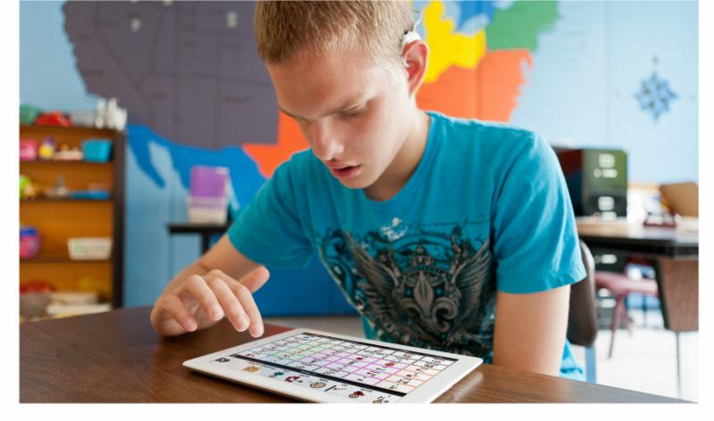deaf boy using ipad