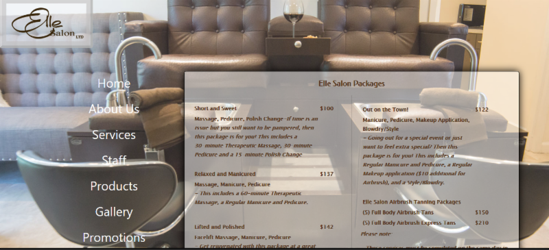 Elle Salon - pampering packages for you_